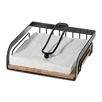 Porte-Serviettes Avec Fond En Bois D'Hévéa