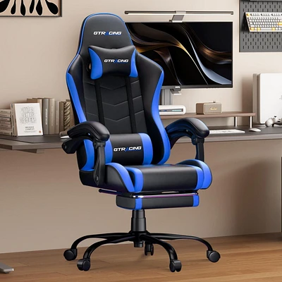 GTRACING GTWD-200 Ergonomic Gaming Chair with Adjustable Pillows and Footrest