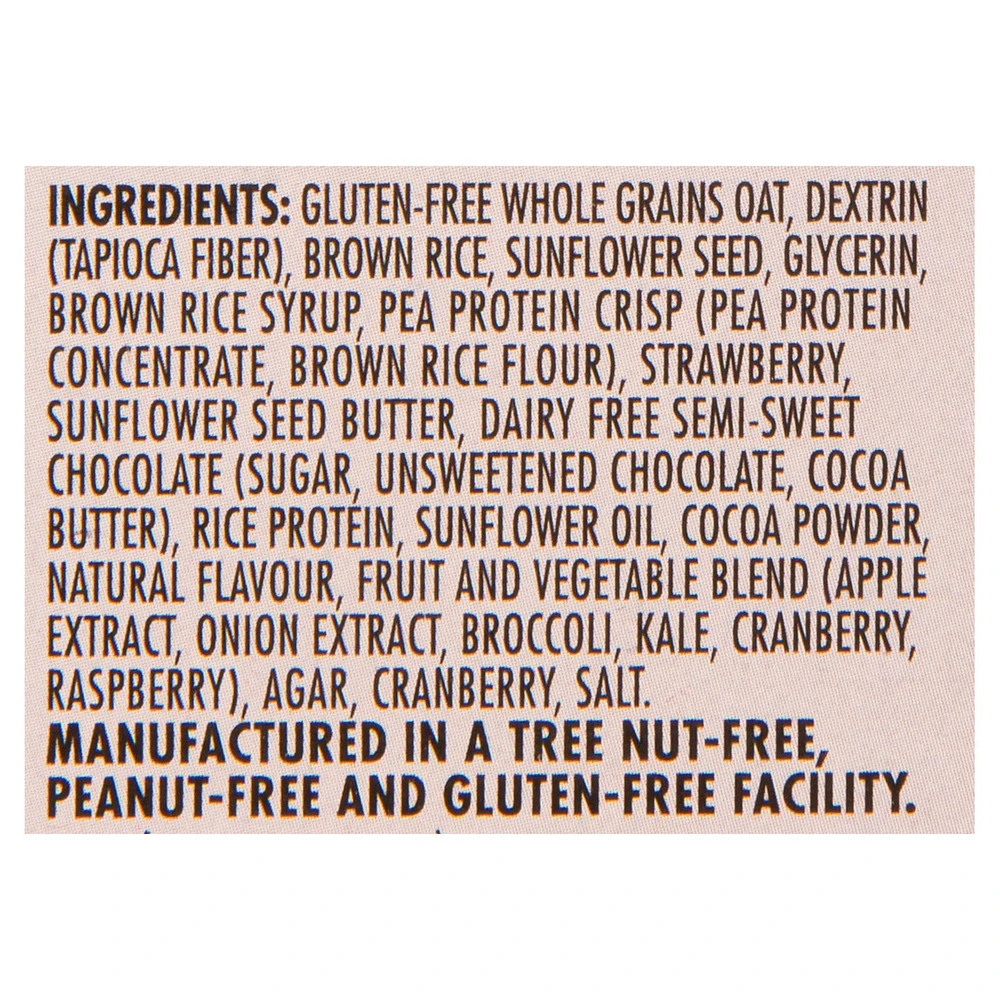 Barre granola Healthy Crunch Chocolat fraise School approuvée® (sans allergènes, sans gluten, végétalien, sans produits laitiers, sans noix, sans arachides) Barres granola au chocolat et aux fraises (120 g)