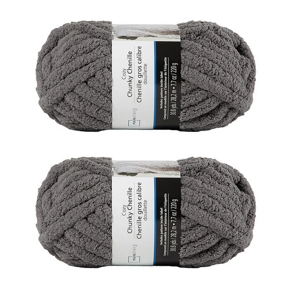 Lot de 2 fils de polyester gris Mainstays