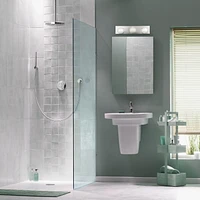 Vanité en métal à 3 lumières, collection Cameron de Globe Electric, chromée, 51202 Lumière de vanité 3 lumières