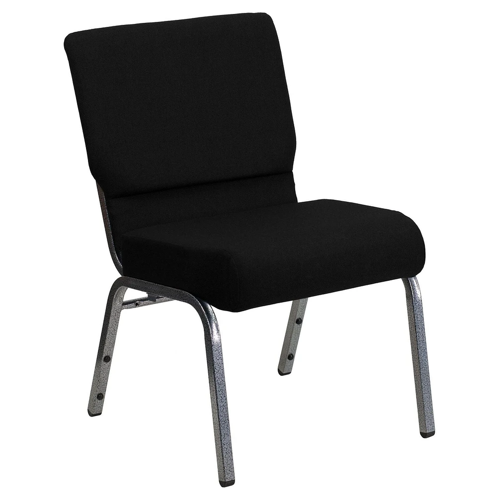 Flash Furniture Hercules Series 21''W Stacking Church Chair in Black Fabric