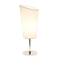 Simple Designs Mini lampe de table chromée avec abat-jour en tissu inclin