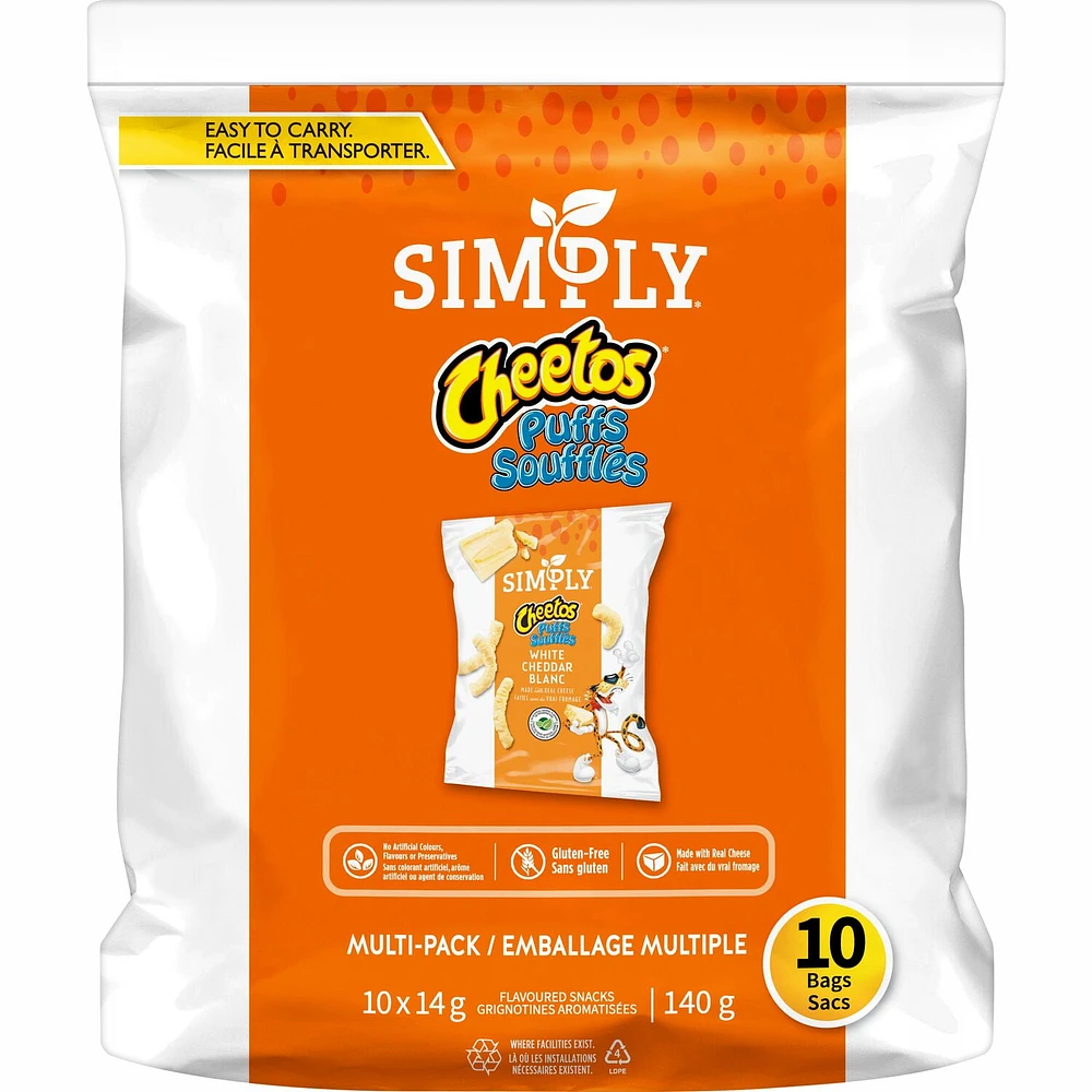 Simply Cheetos Puffs Cheddar Blanc Grignotines à saveur de fromage