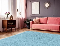 New Flokati 1400gr 8' x 10' Area Rug, Pastel Blue