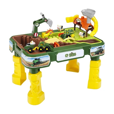Theo Klein John Deere : Table de jeu pour enfants 2 en 1 avec ferme et table à eau