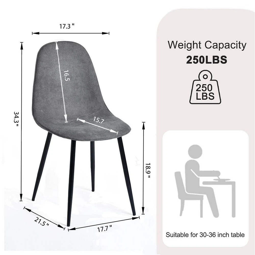 Homy Casa Ensemble de salle à manger 5 pièces, 1 table avec 4 chaises ergonomiques rembourrées, plateau recouvert de PVC pour salle à manger, cuisine, espace de réception, table naturelle/expresso