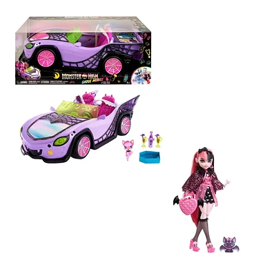 Monster High Bundle - Ghoul Mobile Car and Draculaura Doll