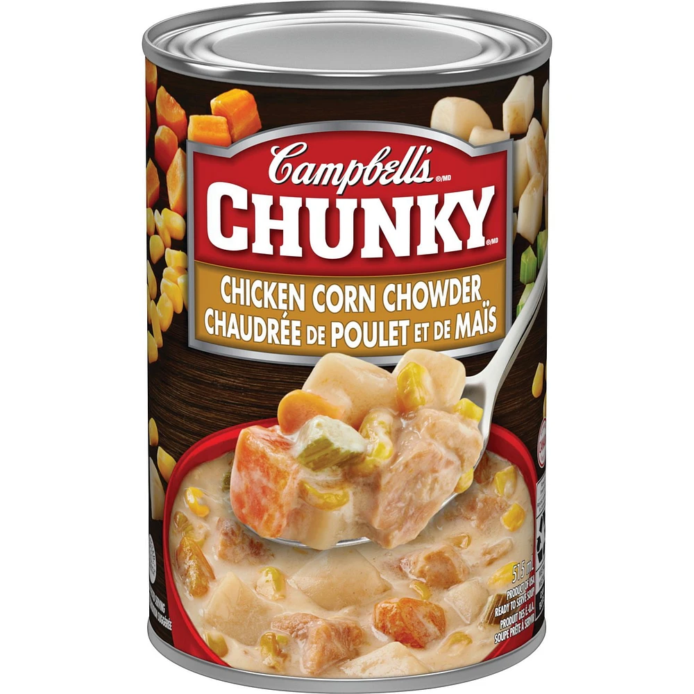 Campbell's® Chunky® Chicken Corn Chowder Ready to Serve Soup, Shelf Stable, Chunky(R) Ready to Serve 515 mL