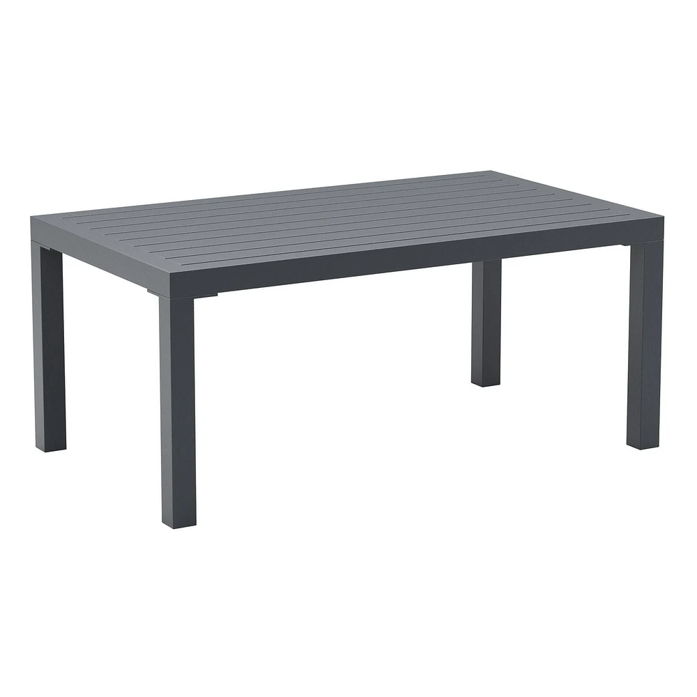 CorLiving Eden Deluxe Ensemble de conversation de patio extérieur en aluminium 4 pièces avec chaises, causeuse et table