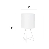 Simple Designs Down to the Wire - Lampe de table avec abat-jour en tissu, blanc avec abat-jour blanc