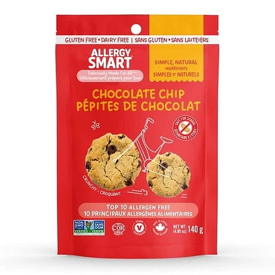 Allergy Smart, Chocolate Chip Cookies, Bag, 140g