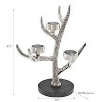 Christmas Antler On Marble With 3 Tealight Holder
