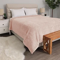 Shearling Blanket, Peach 90" x 90"