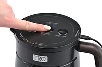 TRU Rapid Cold Brew Coffee Maker, Stylish Black with wood-grain