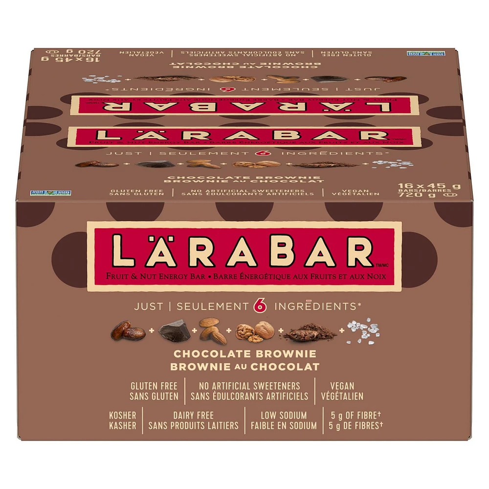 Larabar Gluten Free Chocolate Brownie, 16 bars x 45 g, 720 g