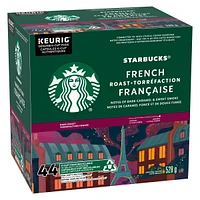 STARBUCKS French Roast Dark Roast Ground Coffee K-Cup Pods 44 ct Box