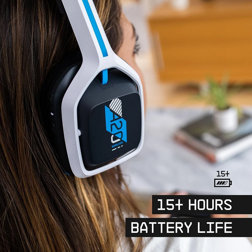 Astro A20 Gen 2 Wireless Gaming Headset with Microphone for PS5 / PS4 - White/Blue, A20 Gen 2 Wireless Gaming Headset