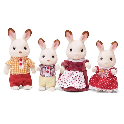 Calico Critters Hopscotch Rabbit Family, Set of 4 Collectible Doll Figures