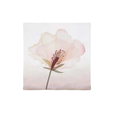 Blush Flower Embellished Canvas, 6in W x 6in H