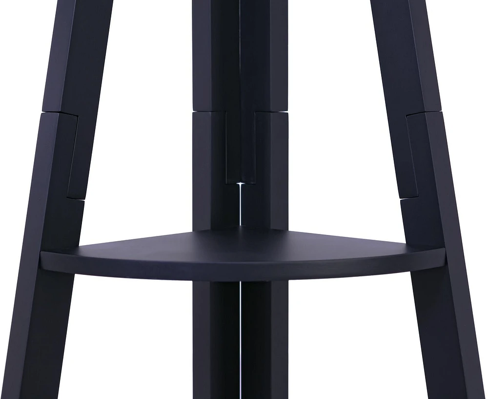 kieragrace Providence Bailey Corner Shelf – Black, 5-Tiered, Matte Finish, 71-Inch Tall