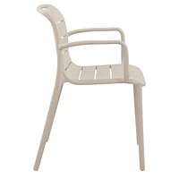 Ensemble de 2 chaises empilables Patioflare en plastique recyclé de la collection GRS, Crème