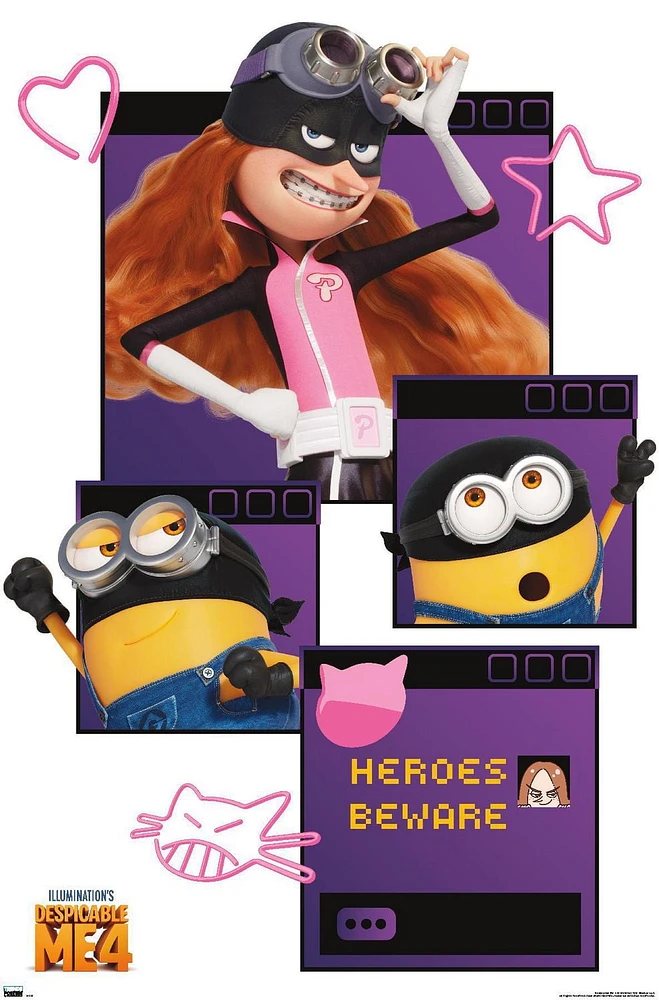 Illumination Despicable Me 4 - Heroes Beware Wall Poster