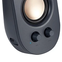 onn. Wired PC Stereo Speakers with 3.5 mm AUX Connector, Integrated Volume