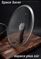 Sunwealth ALMOST NON-STICK  7-Layer 18/8 Stainless Steel Full Honeycomb Wok with Free-standing Glass Lid.
