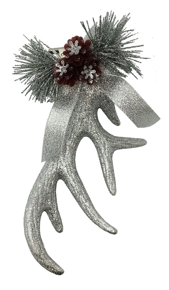 Holiday Times Silver Glitter Antler