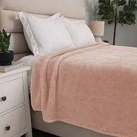 Shearling Blanket, Peach 90" x 90"