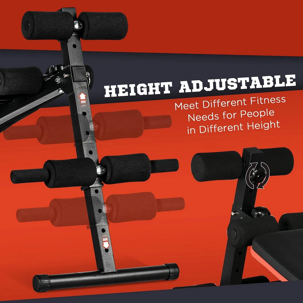 Soozier Banc assis pliable, entraînement de base réglable pour gym à domicile