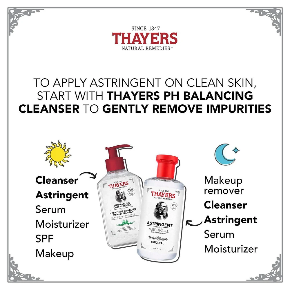 THAYERS Astringent Original formule à l'hamamélis et à l'aloès 355ml Astringent pour le visage