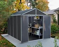 Cabanon de jardin gris foncé Rubicon de 8 pi x 10 pi
