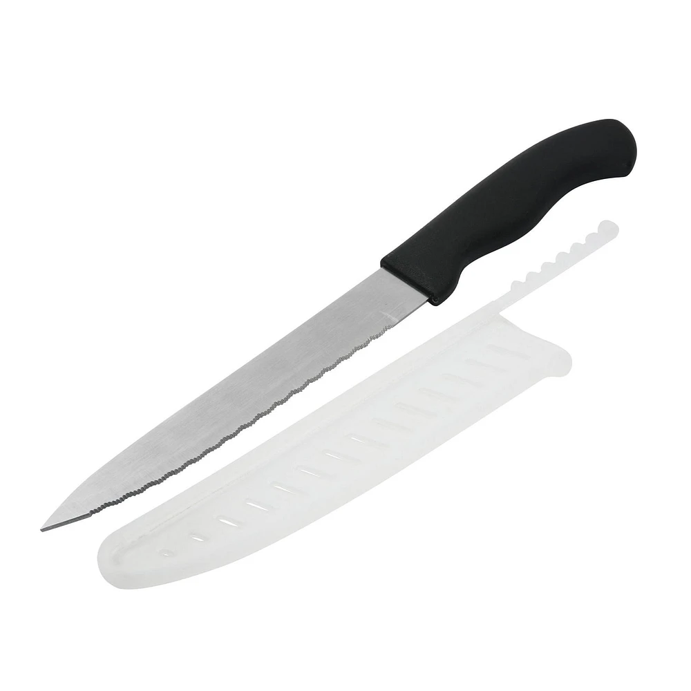 Couteau utilitaire Mainstays de 5 po en acier inoxydable avec manche en plastique noir