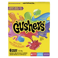 Gushers aux Fruits de Betty Crocker Sans gluten Coulis de raisin et Saveurs tropicales 6 sachets, 138 g