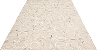ECARPETGALLERY 9'1" x 12'9" Contemporary Cowhide Patchwork Handmade Area Rug for Living Room, Dining Room and Bedroom in Grey
