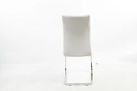 Aerys Robin Dining chair with chrome base in White PU(Set of 4)