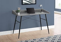 Monarch Specialties Computer Desk, Home Office, Laptop, Storage Shelves, 48"l, Work, Metal, Laminate, Grey, Black, Contemporary, Modern