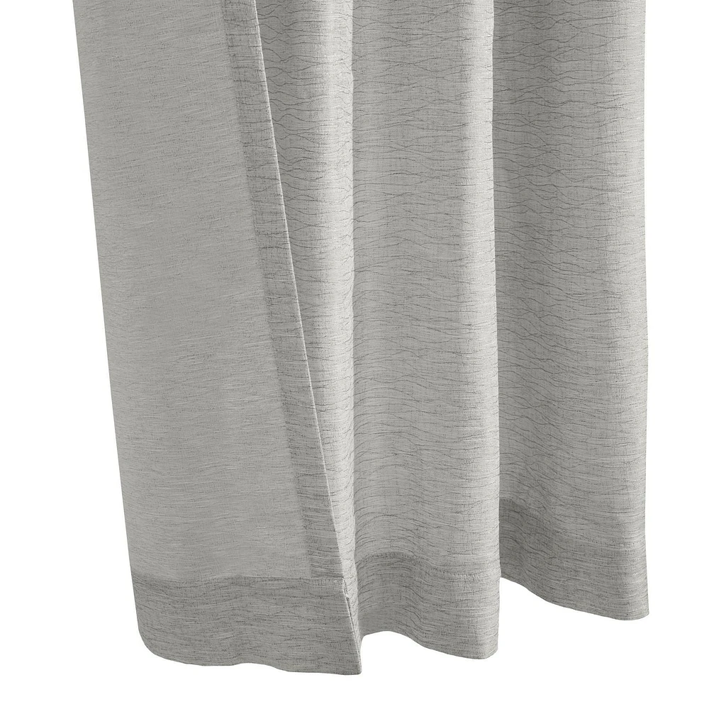 Loft Living Davos, filtrant la lumière panneau de rideau jacquard à double entête 52" x 95", argent