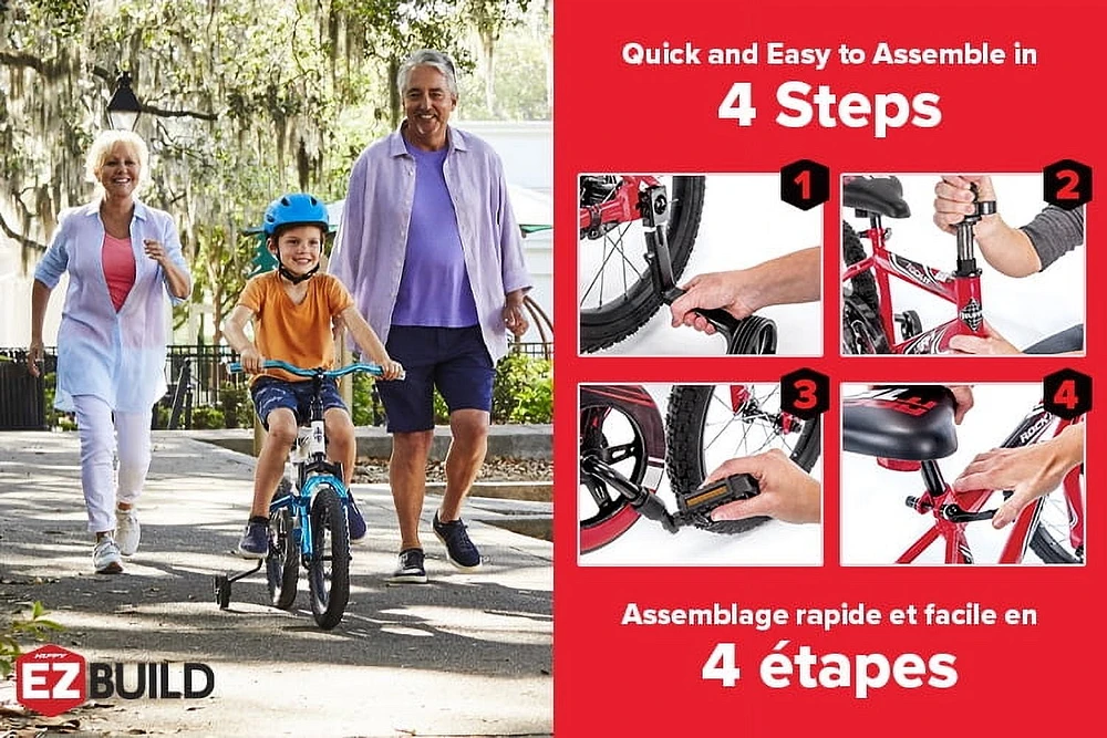 Le Rock It de Huffy ,16 pouces, vélo pour garçons avec roues d’entraînement, noir 4-6 ans