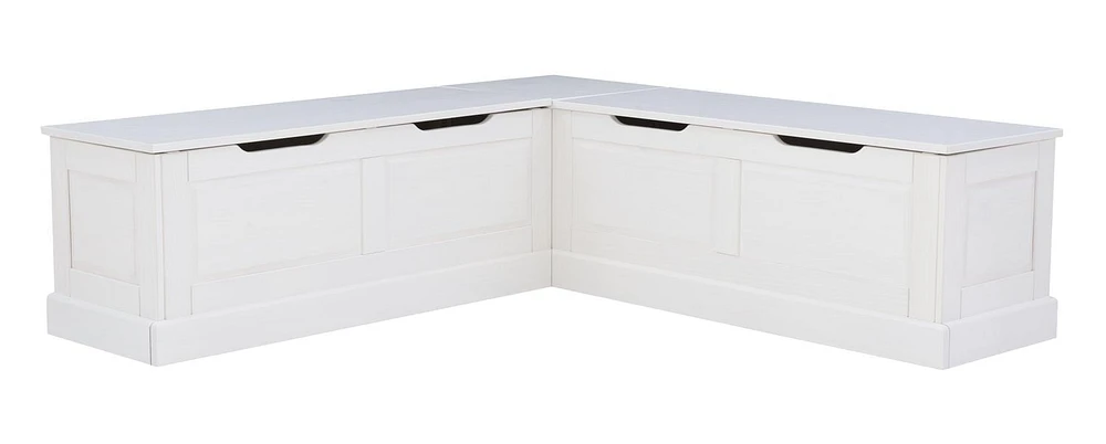 Thurman Backless Corner Breakfast Nook, White