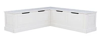 Thurman Backless Corner Breakfast Nook, White