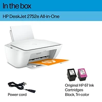 HP DeskJet 2752e All-in-One Printer w/ 3 months free ink through HP Plus, ‎Smartphone printing