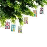 Ornement De Décoration De Noël En Rangée En Bois - Ensemble De 12
