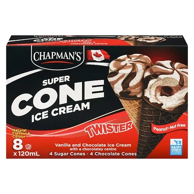 Chapman's Super Cone Twister centre chocolaté CHAP CHOC TWISTER