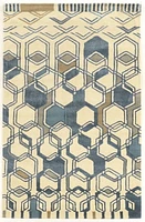 Tapis en Laine Aspire Triangle ivoire et gris de 8 pi x 11 pi