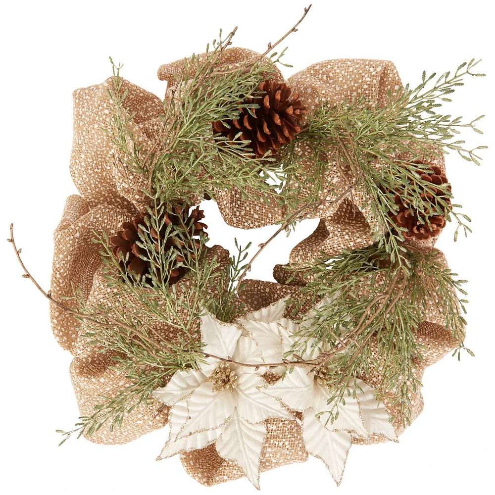 Couronne en maille de toile de jute Holiday Time, 20 po