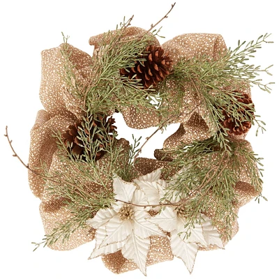 Couronne en maille de toile de jute Holiday Time, 20 po