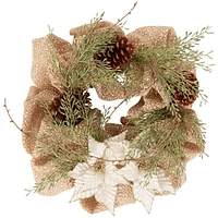 Couronne en maille de toile de jute Holiday Time, 20 po